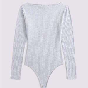 Long-Sleeve Wide Ribbed Slash Bodysuit